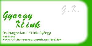 gyorgy klink business card